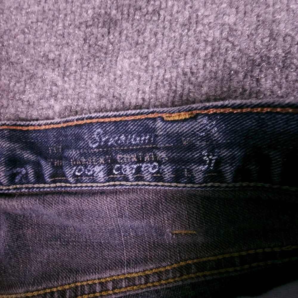 Eddie Bauer Jeans Mens 38x33‎ Straight Fit Dark Wash Blue Denim